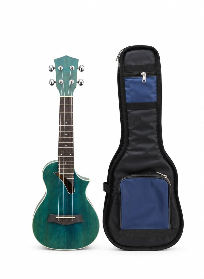 Ukelele de Concierto Cutaway Turquesa con Funda